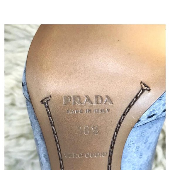 Sold New PRADA blue nubuck heel - Picture 5 of 7